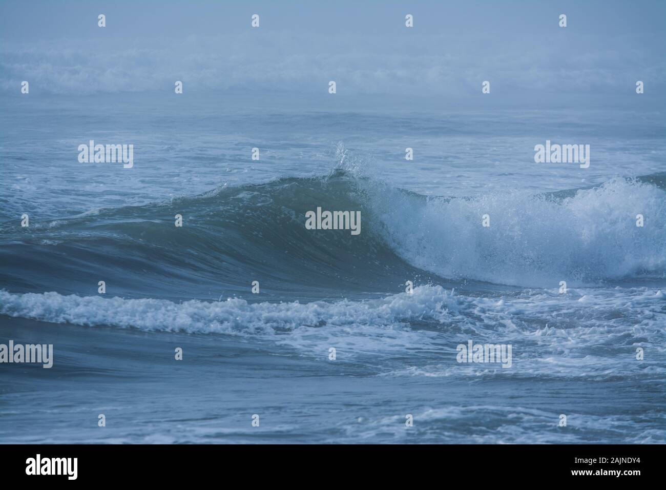 Grandi onde si infrangono in ocean Foto Stock