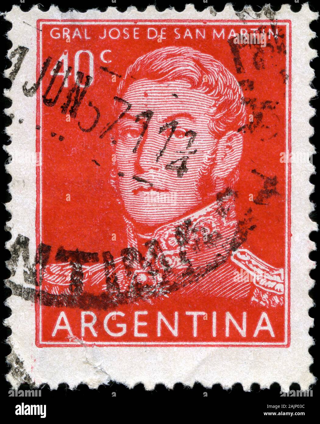 José Francisco de San Martín (1778-1850) - litho Foto Stock