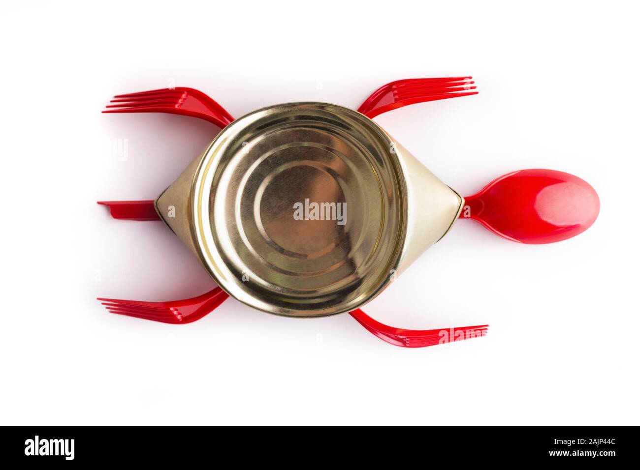 Proteggere il concetto di ambiente. Tortle di possibile e plastica isolati su sfondo bianco Foto Stock