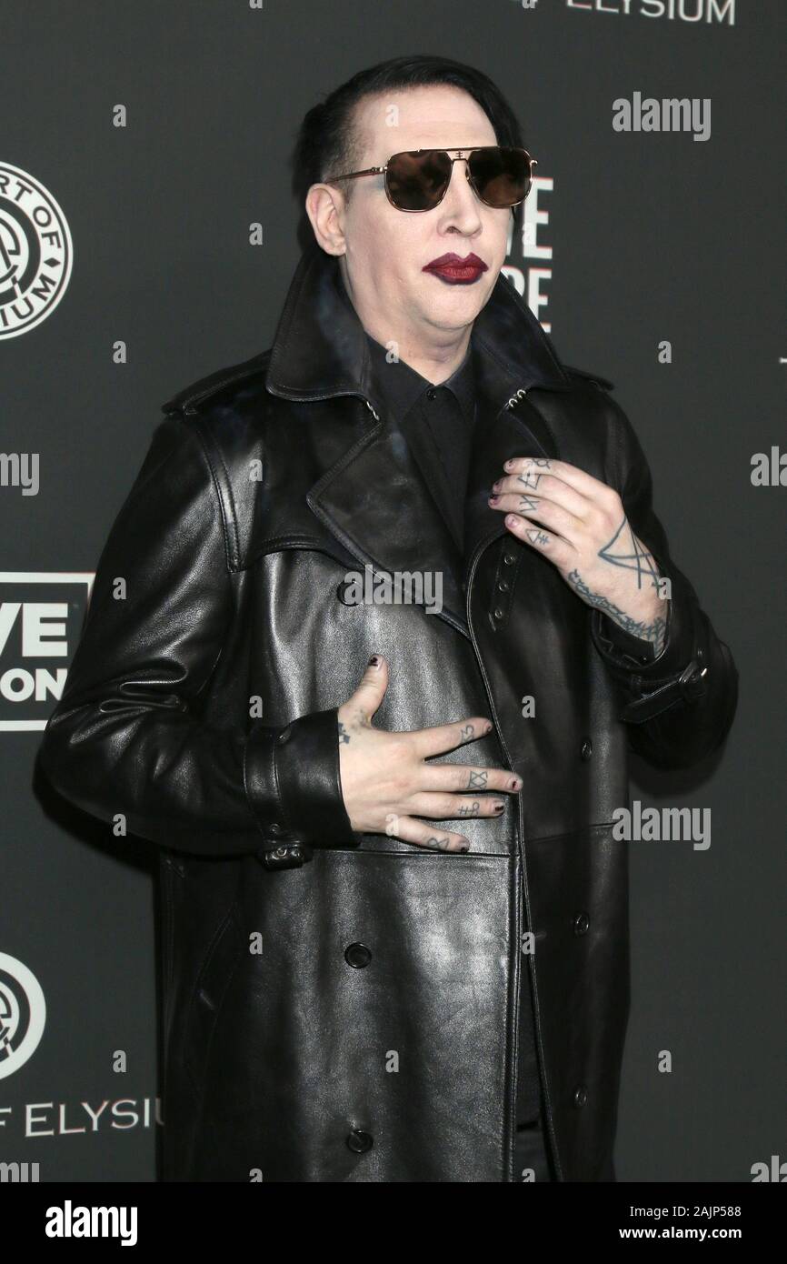 Il 4 gennaio 2020, Los Angeles, CA, Stati Uniti d'America: LOS ANGELES - JAN 4: Marilyn Manson all'arte di Elysium Gala - arrivi a Hollywood Palladium su Gennaio 4, 2020 a Los Angeles, CA (credito Immagine: © Kay Blake/ZUMA filo) Foto Stock