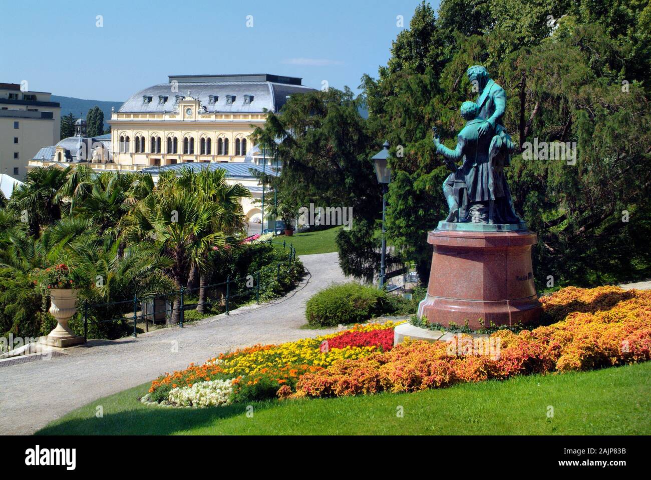 Baden, Austria - Luglio 17, 2009: Memoriale per compositori e musicisti Josef Lanner e Johann Strauss il sambuco, entrambi ben noti per Vienna valzer, ca Foto Stock