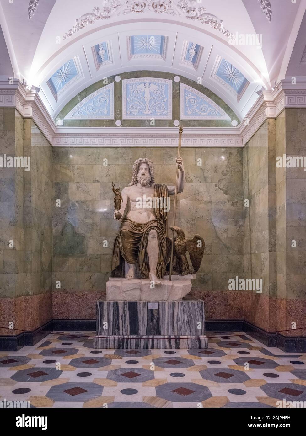 Interno e presenta dell'Ermitage di San Pietroburgo; le mostre di Palazzo d'inverno Foto Stock