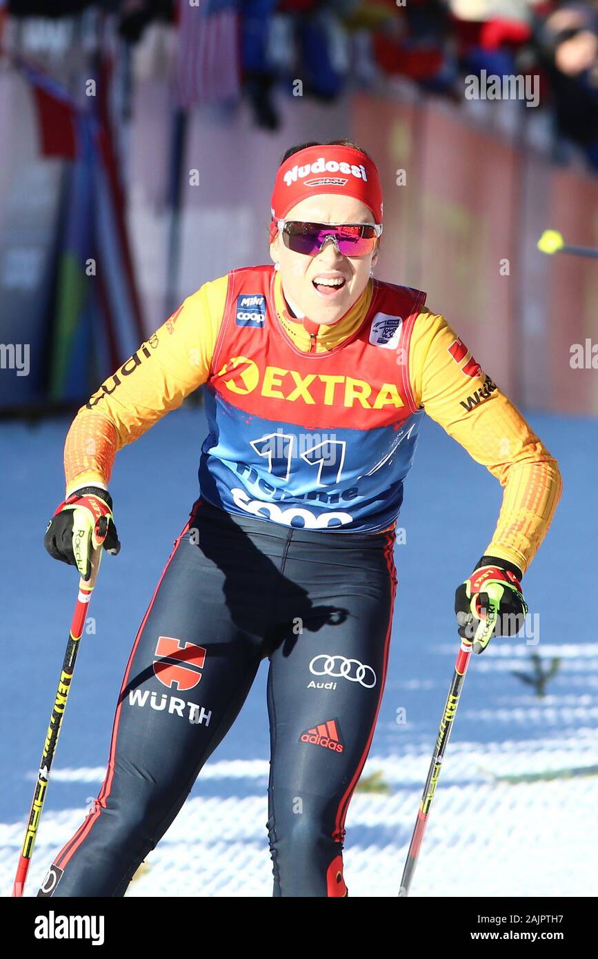 La Val di Fiemme, Italia. 05 gen, 2020. FIS sci di fondo Coppa del Mondo - Tour de ski 2020 in Val di Fiemme, in Italia il 5 gennaio, 2020; ultima salita, Norvegia Therese Johaug (NOR) vince il Tour. Credito: Lo sport europeo Agenzia fotografica/Alamy Live News Foto Stock