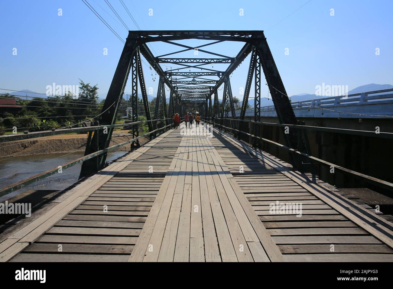 Tha Pai Ponte Memoriale storico e distintivo in Pai Foto Stock