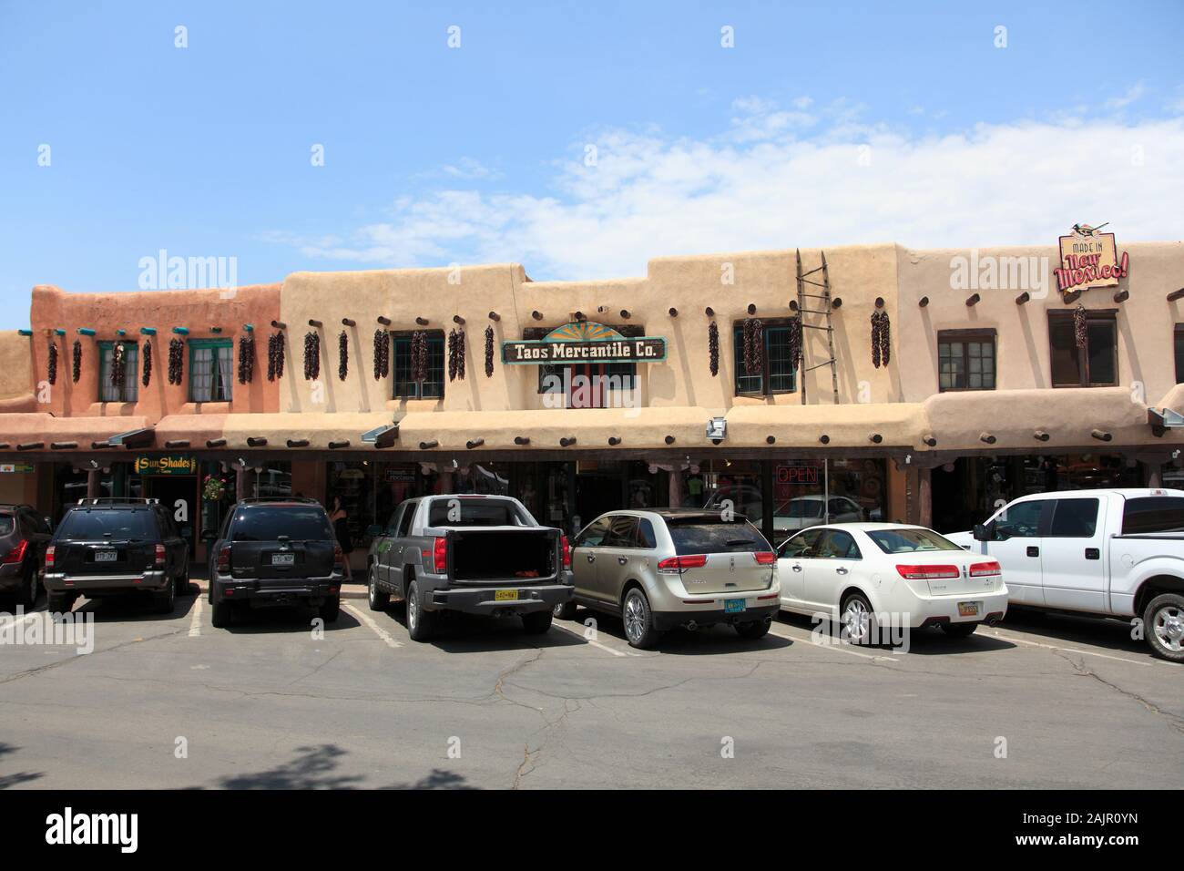 Taos Mercantile, Taos Plaza, Historic District, Taos, New Mexico, Usa Foto Stock