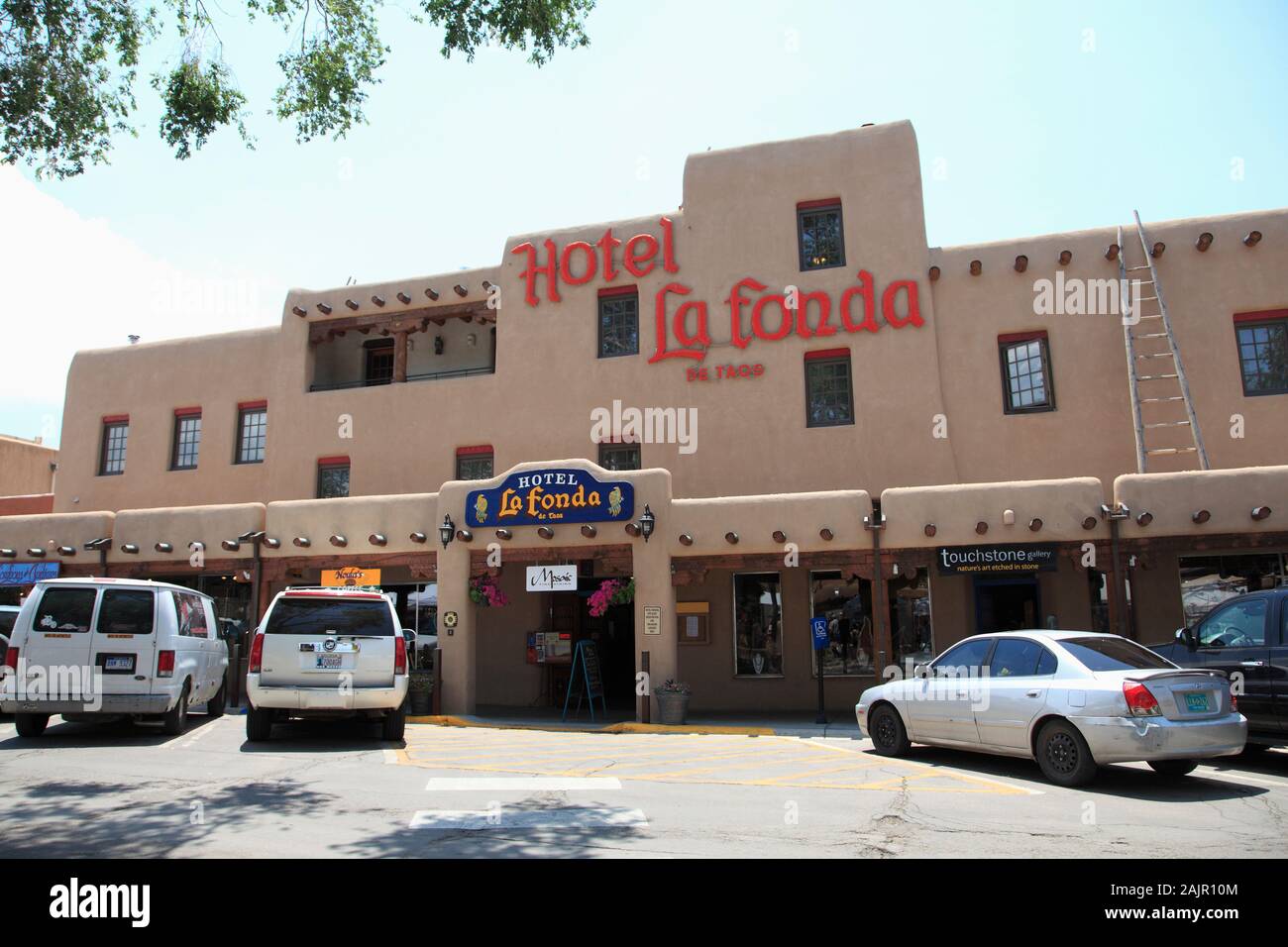 La Fonda Hotel, Taos Plaza, Historic District, Taos, New Mexico, Usa Foto Stock