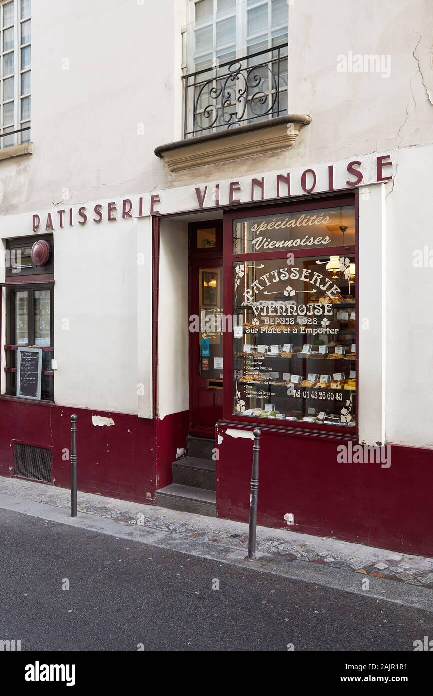 Pâtisserie Viennoise, panetteria viennese in Rue de l'École de Médecine, Parigi, Francia Foto Stock