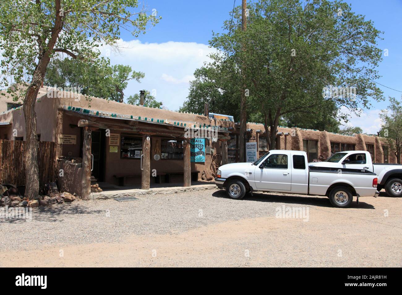 Casa Grande Trading Post e Cerrillos Turchese Museo Minerario, Cerrillos, antica città mineraria, turchese Trail, Nuovo Messico, STATI UNITI D'AMERICA Foto Stock