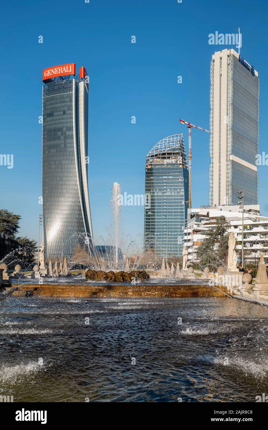 Milano Italia. Citylife Quartiere dello Shopping Foto Stock