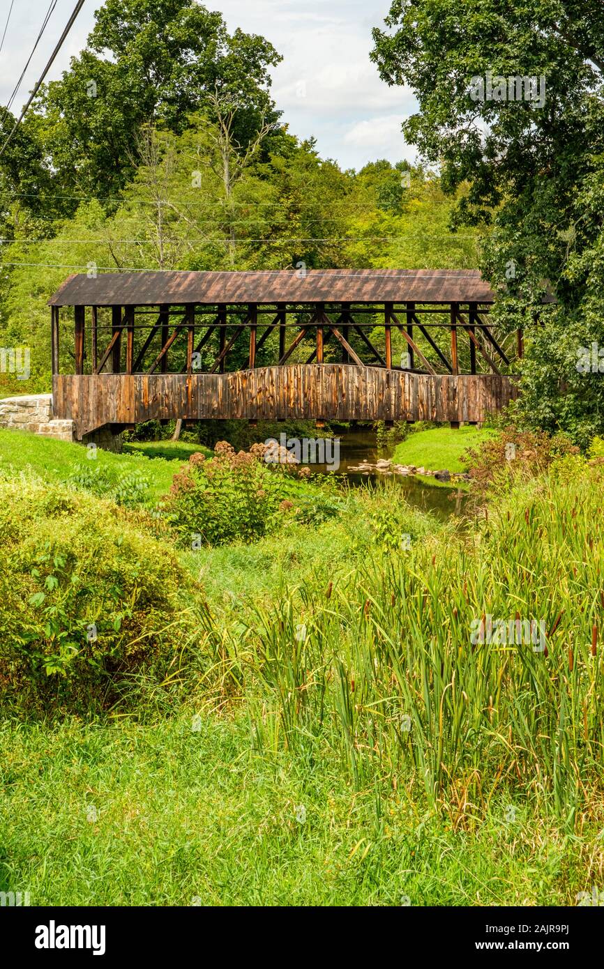 Cuppetts ponte coperto, Courtland Road, Napier Township, PA Foto Stock