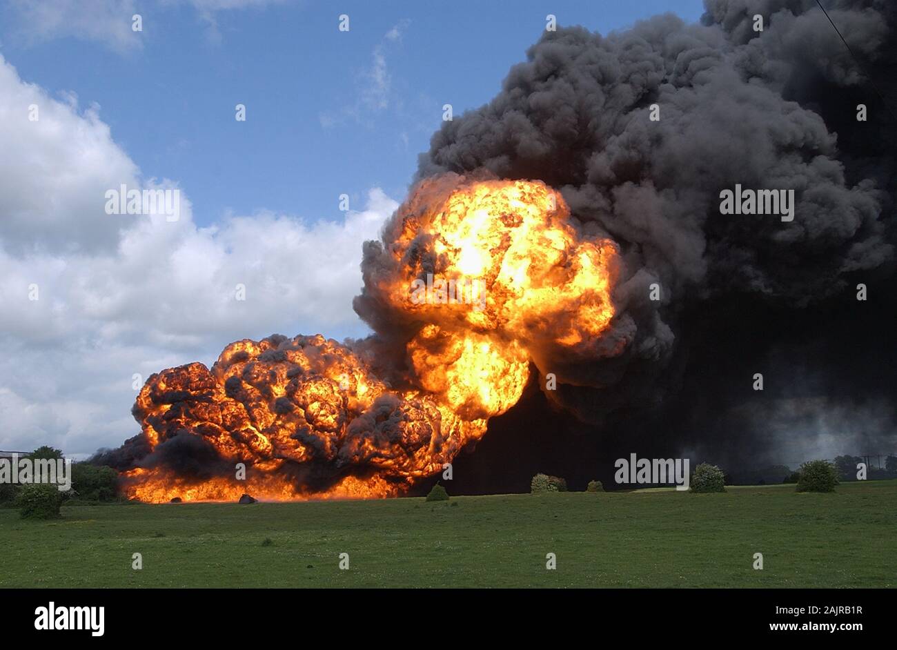 Distruzione da arma termobarica, bomba a vuoto, Ucraina Foto Stock