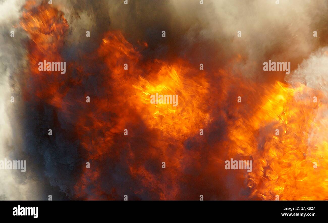 Distruzione da arma termobarica, bomba a vuoto, Ucraina Foto Stock