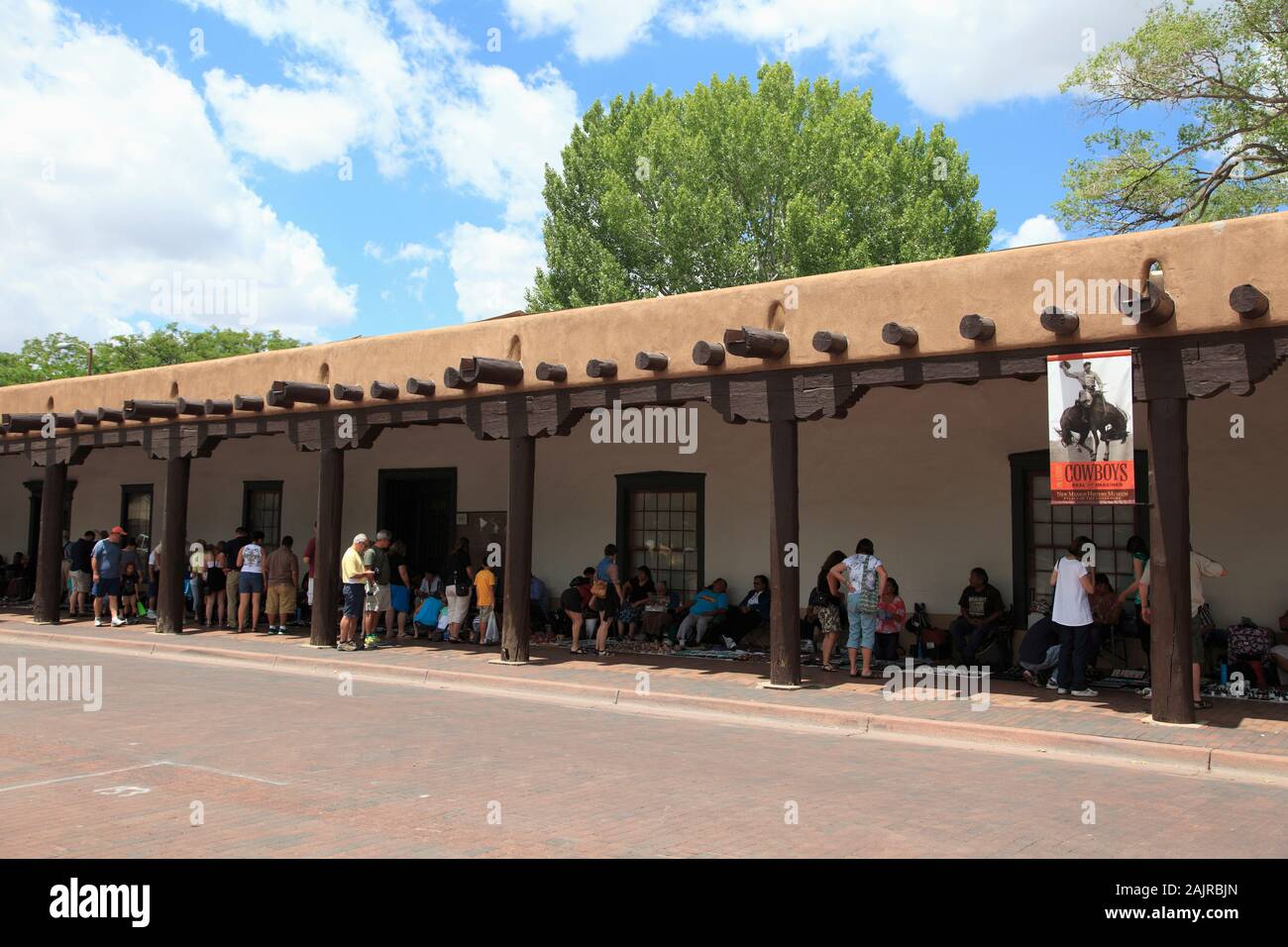 Native American fornitori, il Palazzo dei Governatori, Santa Fe, New Mexico, Stati Uniti d'America, America del Nord Foto Stock