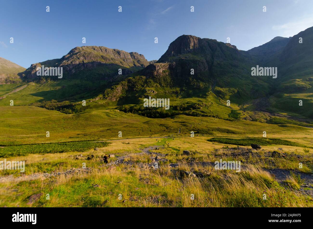 La West Highland Way al Glen Coe nelle Highlands scozzesi della Scozia UK Foto Stock