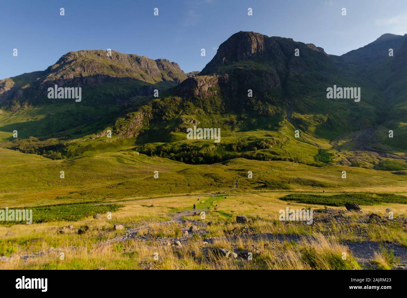 La West Highland Way al Glen Coe nelle Highlands scozzesi della Scozia UK Foto Stock