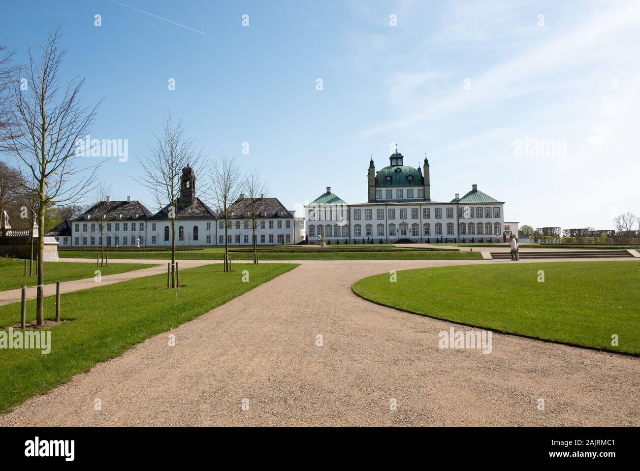 Fredensborg palace in Danimarca come visto dal parco nel nord Foto Stock