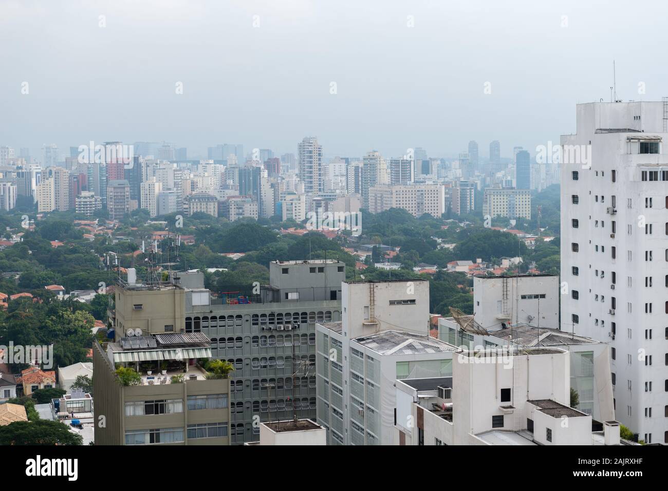 Grattacieli in São Paulo City, nello stato di São Paulo, Brasile, America Latina Foto Stock