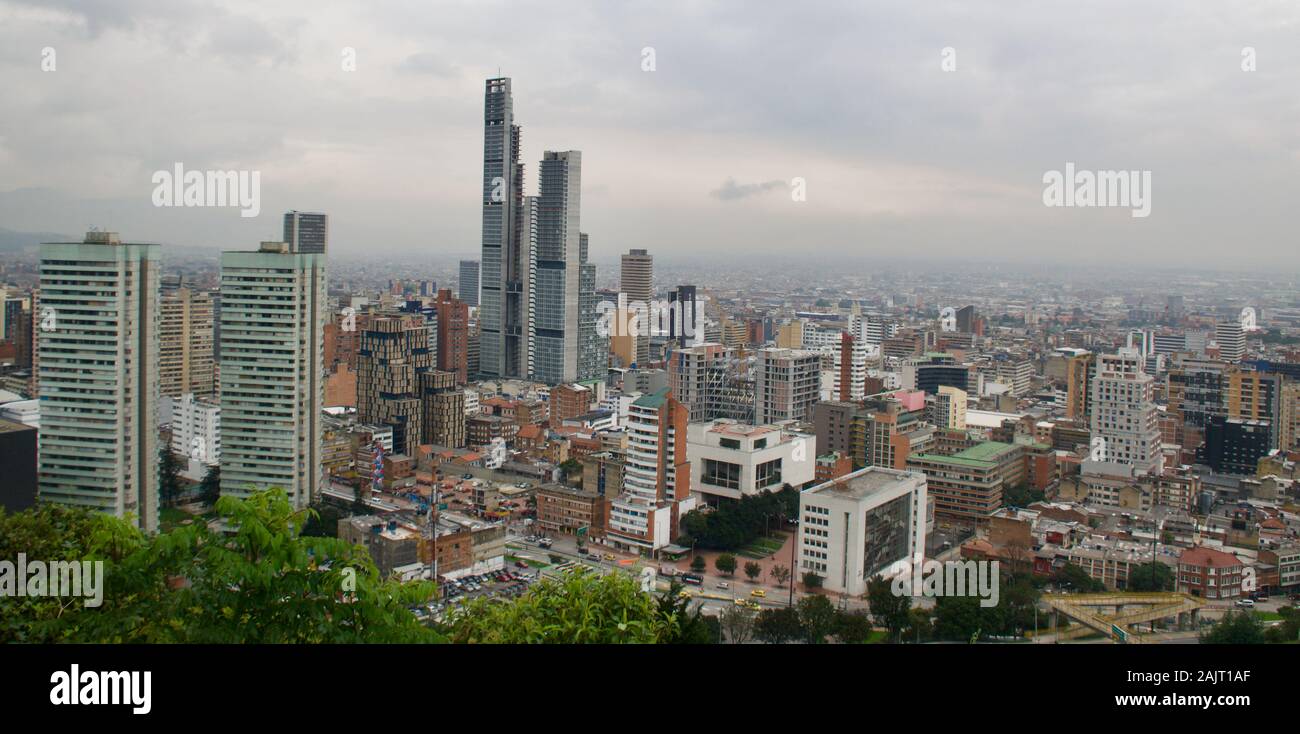 Splendida vista di Bogotà da Montserrat, Bogotà, Colombia. Foto Stock