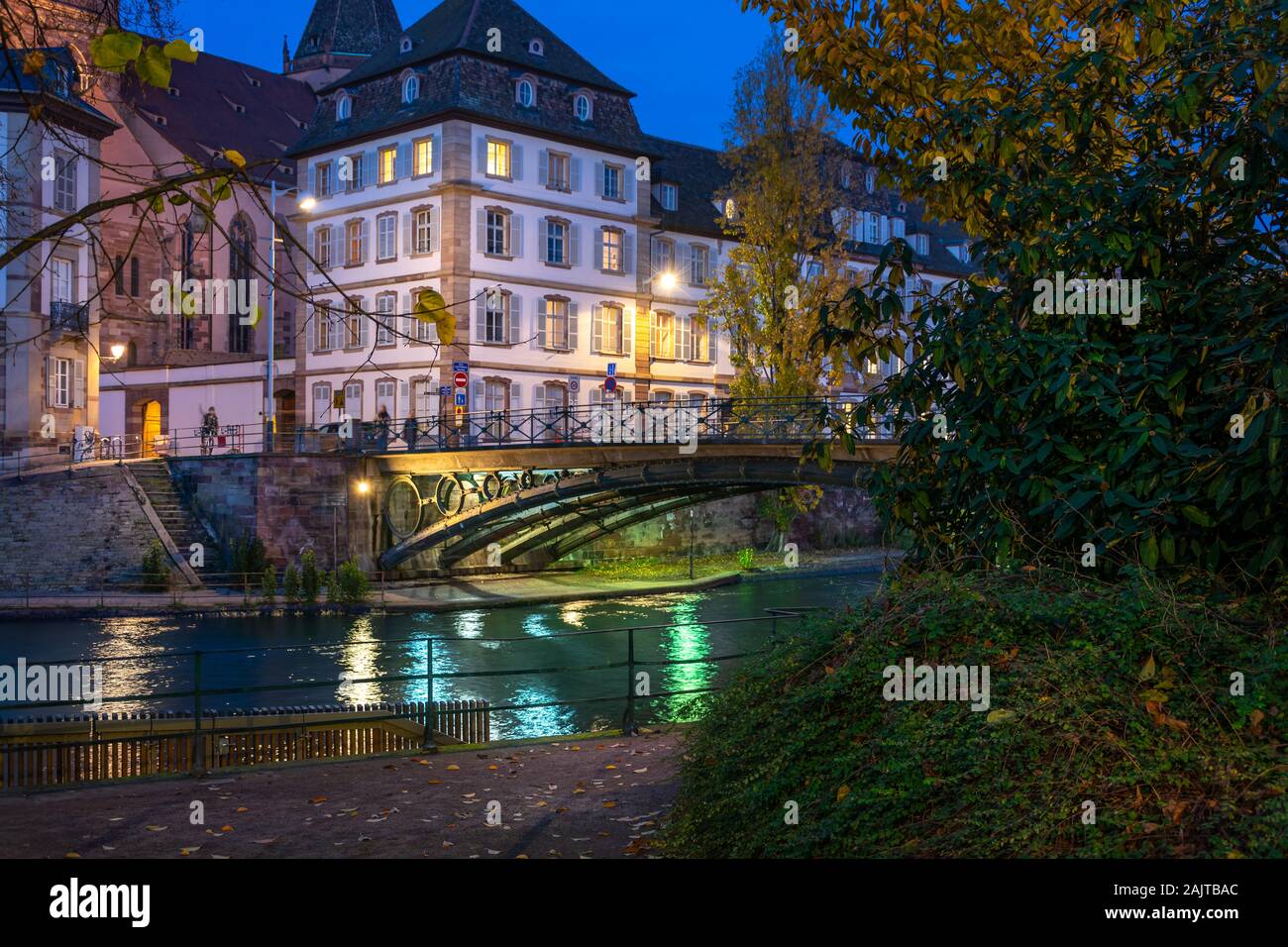 Strasburgo di notte Foto Stock