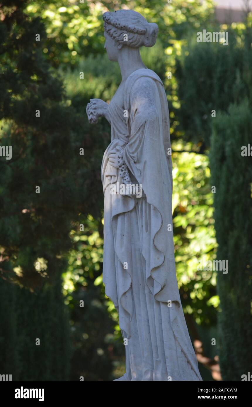 Il XIX secolo i giardini in stile neoclassico di Montfort a Valencia, Spagna Foto Stock