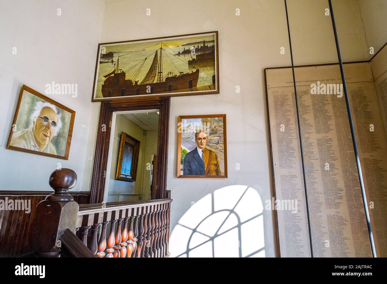 Interno di Gloucester City Hall, Gloucester, Massachusetts, STATI UNITI D'AMERICA Foto Stock