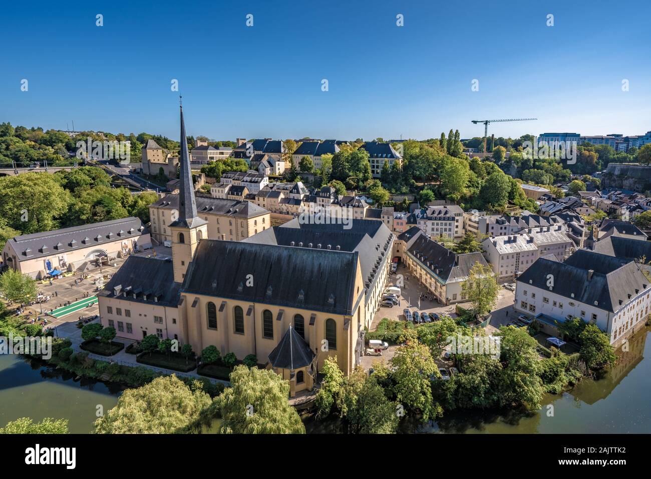 Città di Lussemburgo, Lussemburgo - 21 settembre: si tratta di un punto di vista di Notre Dam cattedrale e lo storico quartiere vecchio di Ville Haute il 21 settembre, 2019 Foto Stock