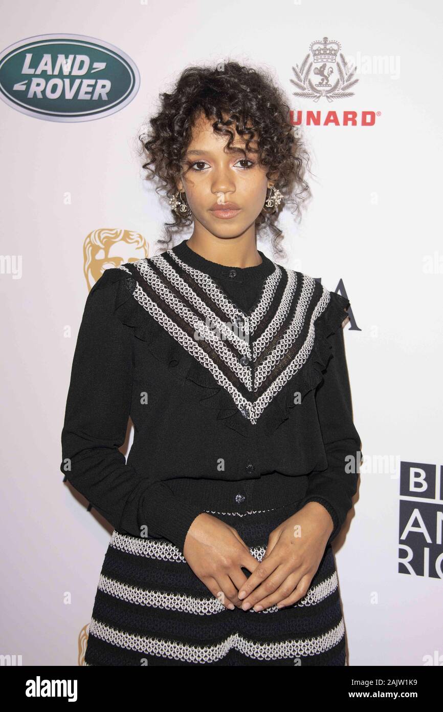 Il 4 gennaio 2020, Los Angeles, California, Stati Uniti d'America: TAYLOR RUSSELL assiste il 2020 BAFTA Tea Party al Four Seasons Hotel di Los Angeles, California (credito Immagine: © Charlie Steffens/ZUMA filo) Foto Stock