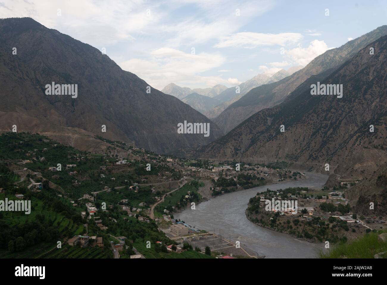 Regione del Kashmir del Pakistan presa in agosto 2019 Foto Stock