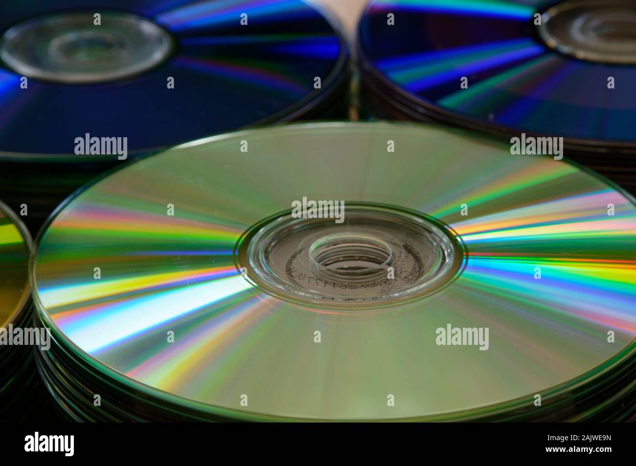 Blu e argento dischi DVD Foto Stock