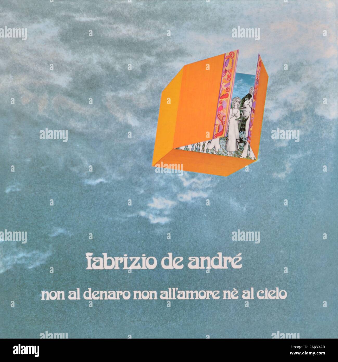 Fabrizio De Andrè - copertina originale in vinile - non al Denaro non all'Amore Nè al Cielo - 1971 Foto Stock