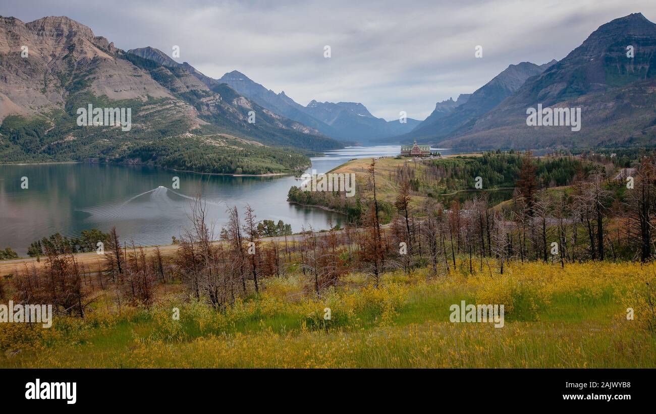 Il Waterton Lakes National Park in Alberta, Canada Foto Stock