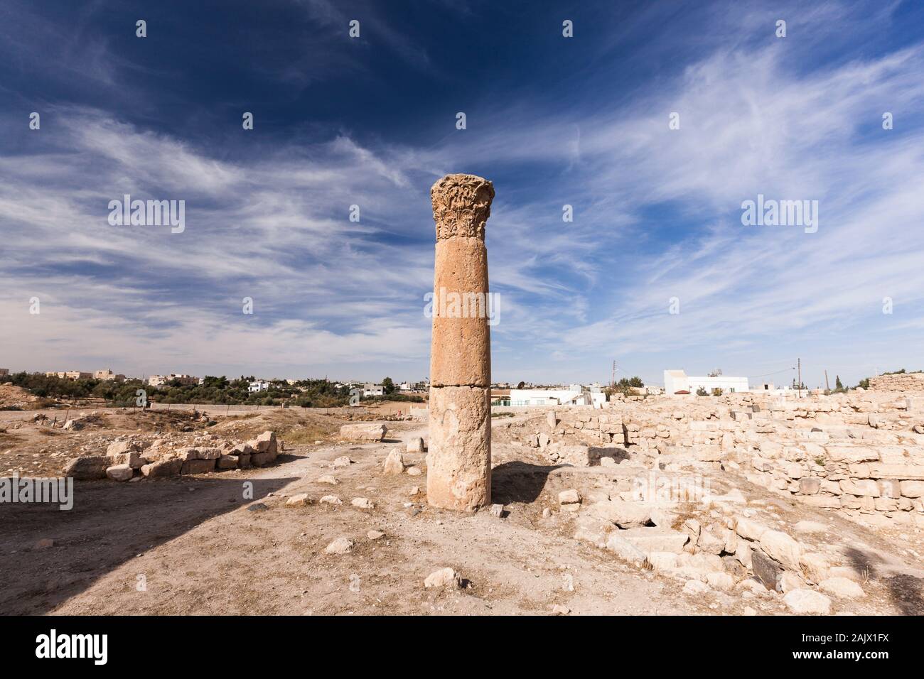 Al-Rabba romana e bizantina ruderi, Rabba, Kings Highway, route 35, storica strada sulla terra alta, Giordania, Medio Oriente e Asia Foto Stock