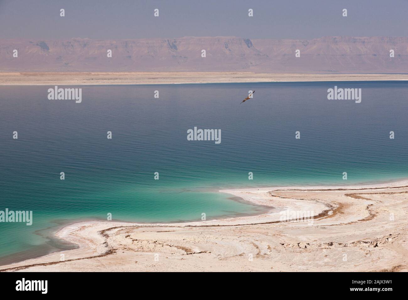 Dead Sea, sulla Jordan Valley Highway, Route 65, il luogo più basso della terra, Karak, Giordania, centro-est, Asia Foto Stock