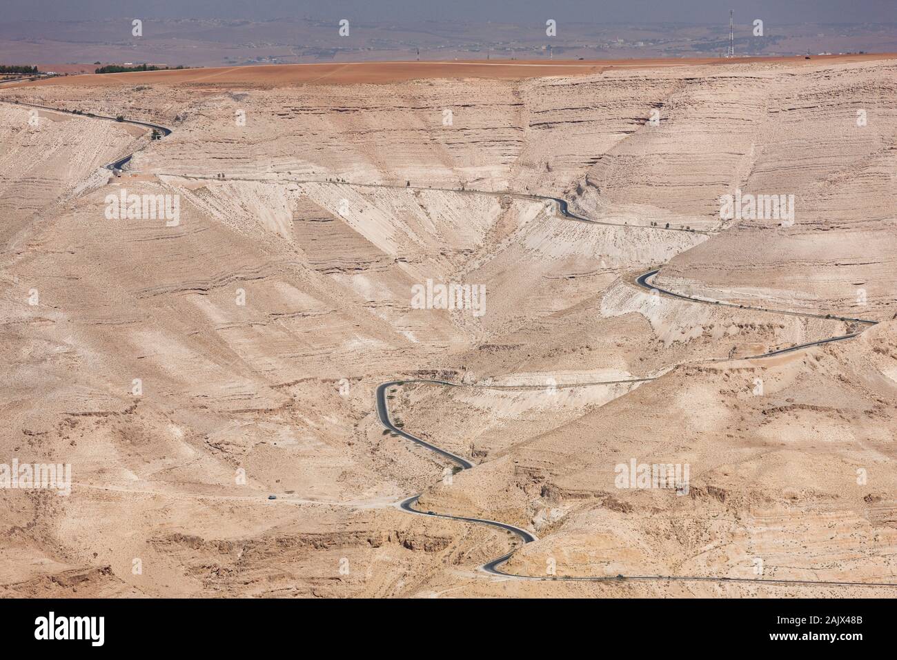 Wadi Mujib, splendida vista sulla valle, Kings Highway, Route 35, karak, High Land, Giordania, centro-est, Asia Foto Stock