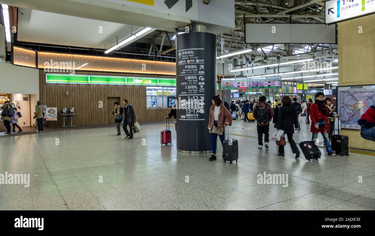 TOKYO, Giappone - 5 febbraio 2019: pendolari in giapponese stazione della metropolitana Foto Stock