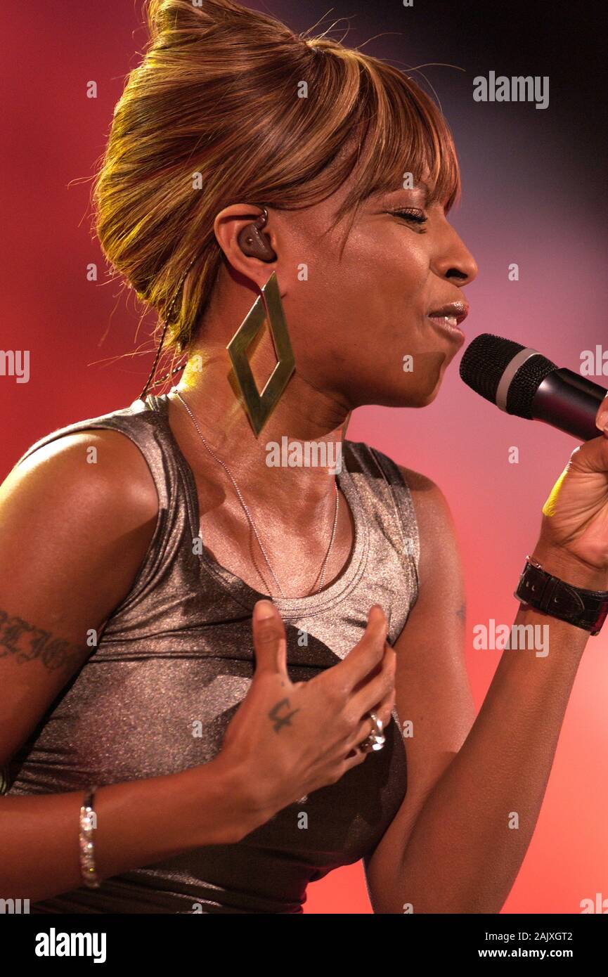 Verona Italia 20/09/2003, Arena : Maria J.Blige in concerto durante l'evento musicale "Festivalbar 2003". Foto Stock