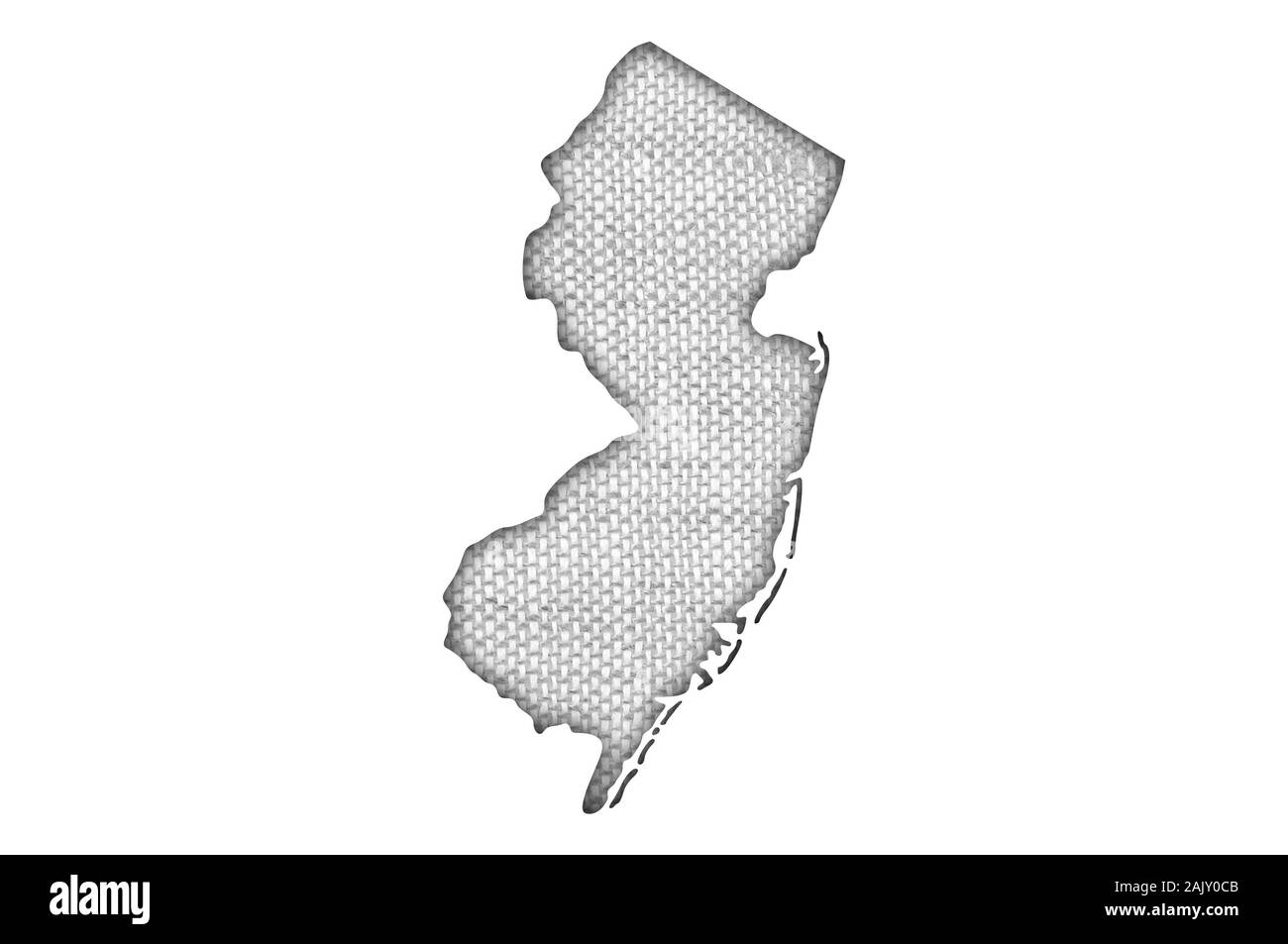 Mappa di New Jersey su vecchie lenzuola Foto Stock