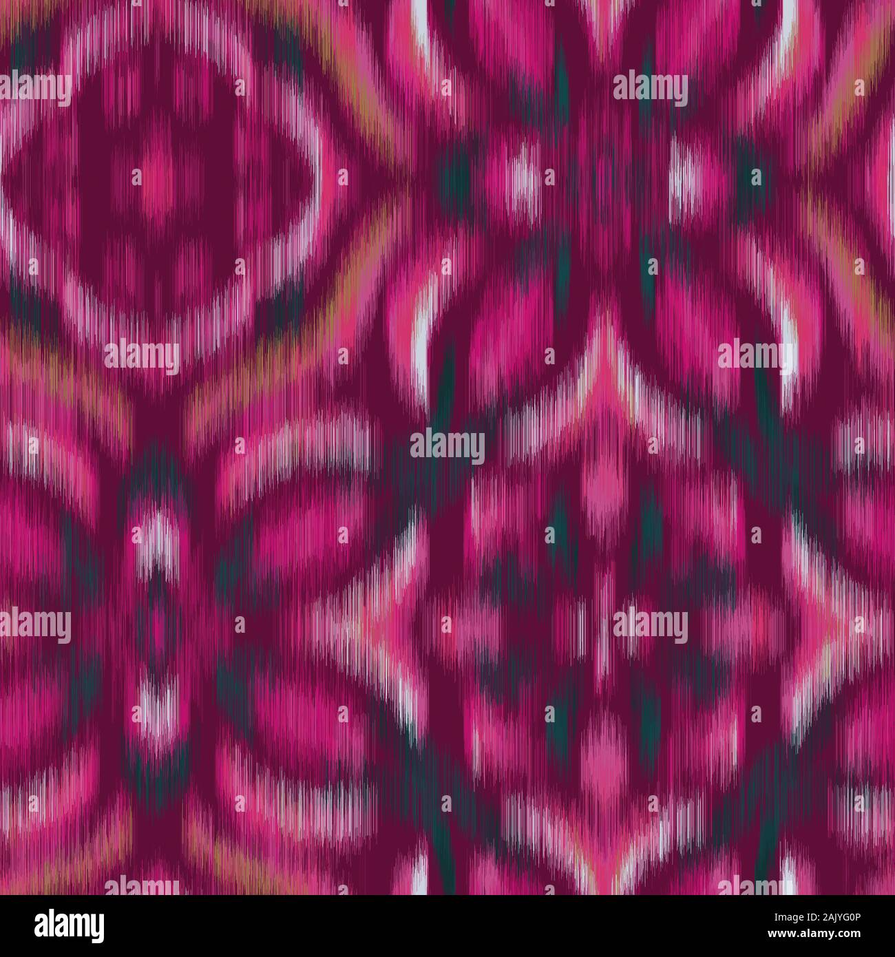 Hippy sfocato ornati grafica stilizzata mattonelle rosa Illustrazione Vettoriale