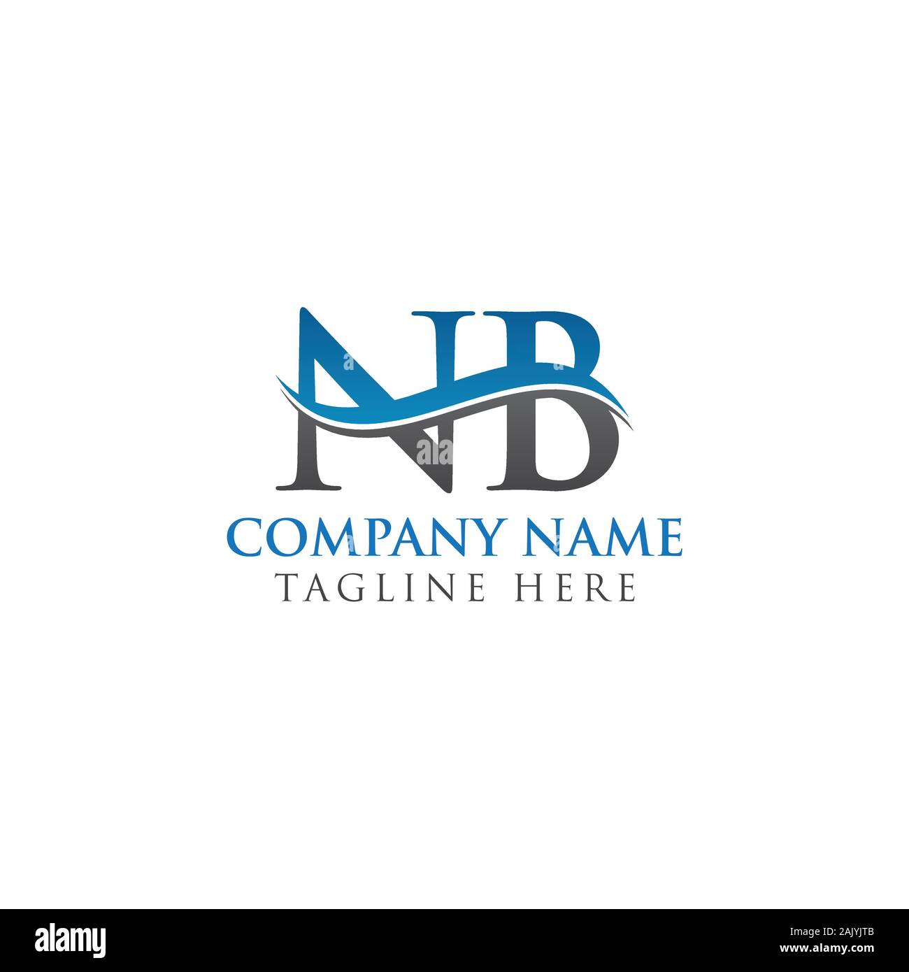 Lettera iniziale NB Logo Design template vettoriale. NB Lettera Logo Design Illustrazione Vettoriale
