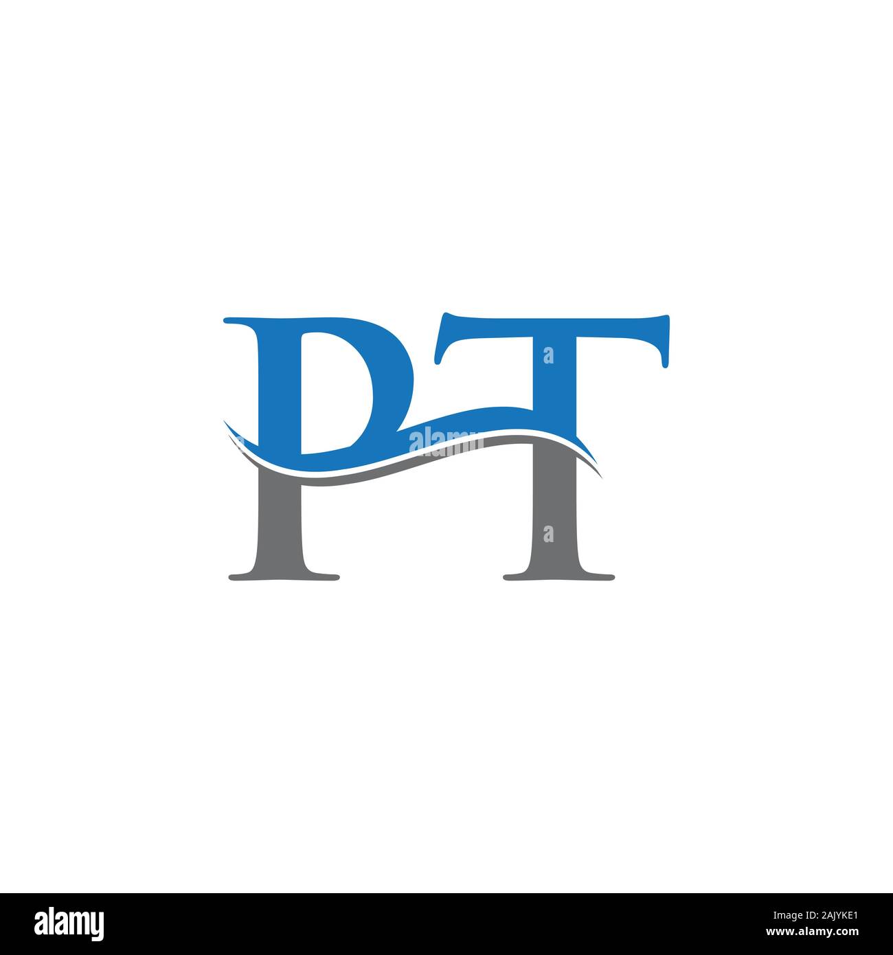 Lettera iniziale PT Logo Design template vettoriale. Lettera di PT Logo Design Illustrazione Vettoriale