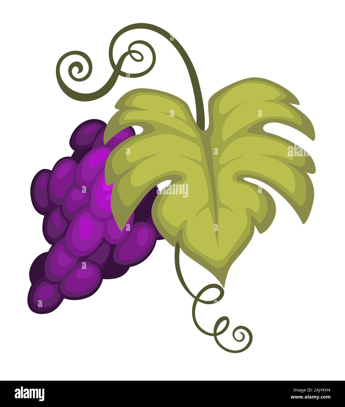 Grappolo di uva icona isolata, vinificazione e raccolta di frutta Illustrazione Vettoriale