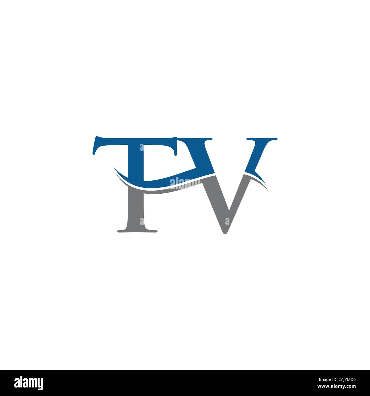 Lettera iniziale TV Logo Design template vettoriale. TV Lettera Logo Design Illustrazione Vettoriale
