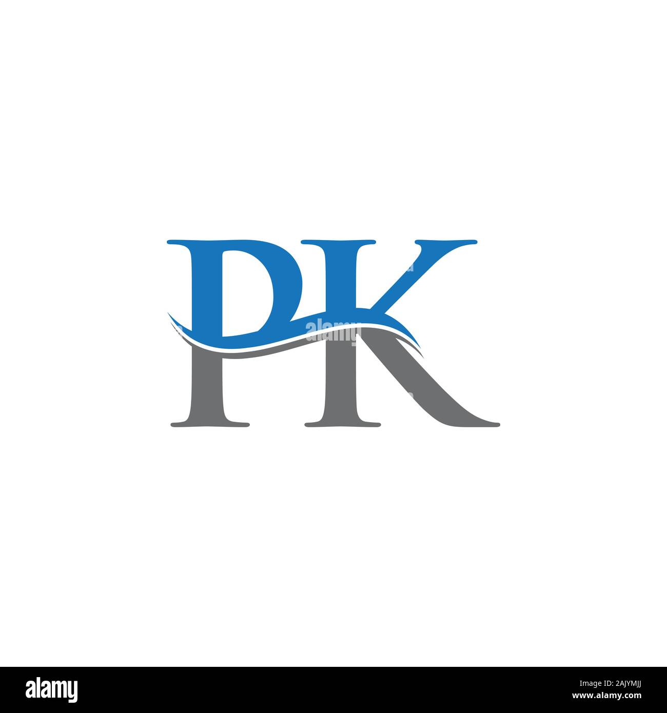 Lettera iniziale PK Logo Design template vettoriale. PK Lettera Logo Design Illustrazione Vettoriale