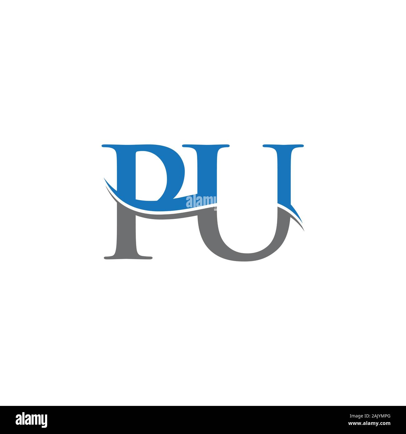 Lettera iniziale PU Logo Design template vettoriale. Lettera PU Logo Design Illustrazione Vettoriale
