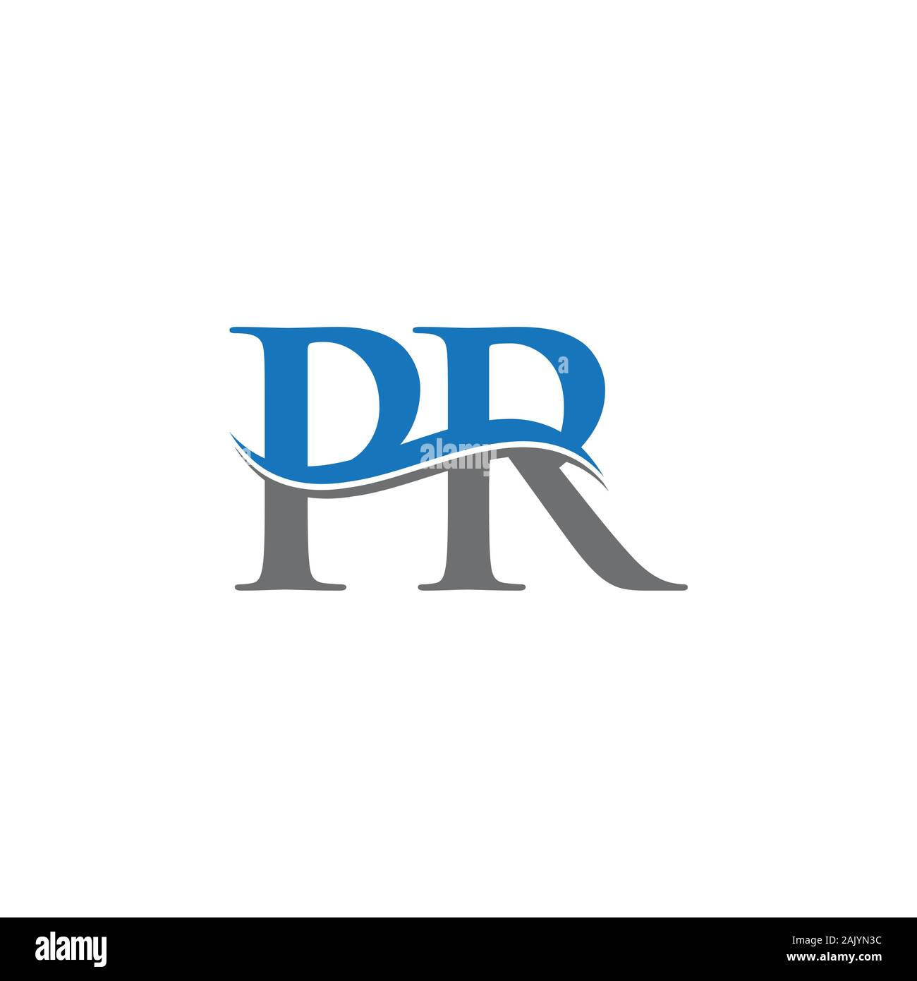 Lettera iniziale PR Logo Design template vettoriale. PR Lettera Logo Design Illustrazione Vettoriale