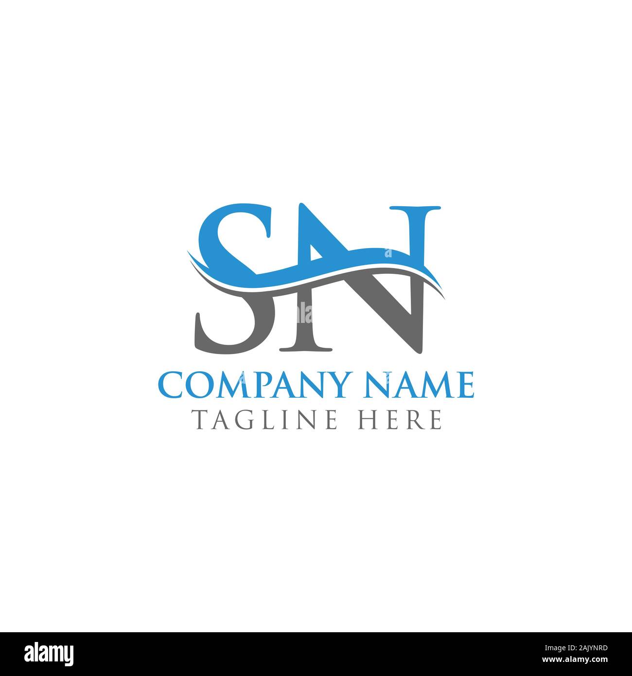 Lettera iniziale SN Logo Design template vettoriale. SN Lettera Logo Design Illustrazione Vettoriale