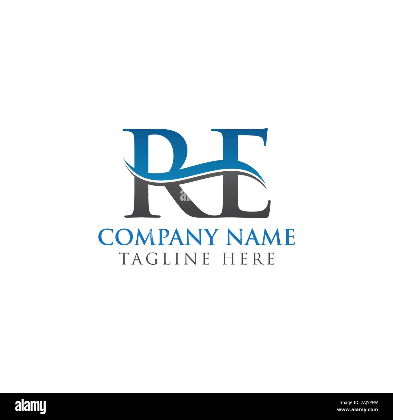 Lettera iniziale ri Logo Design template vettoriale. RE Lettera Logo Design Illustrazione Vettoriale