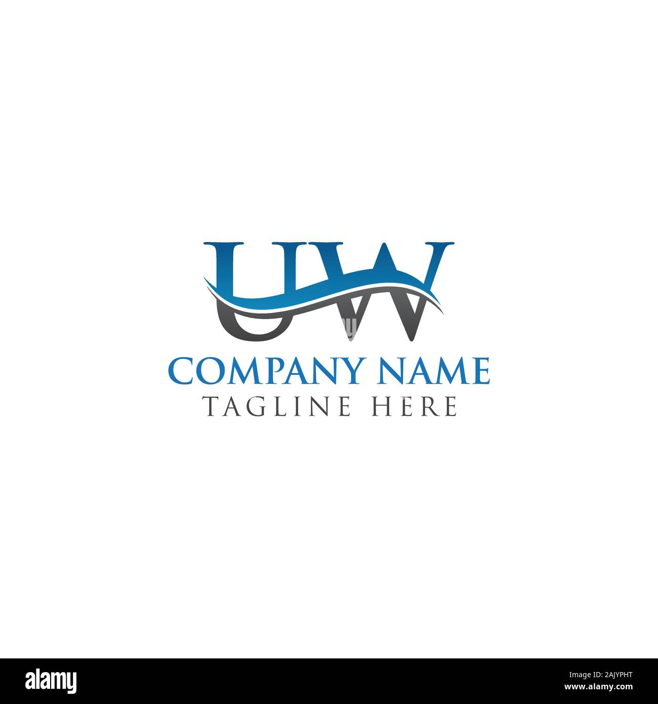 Lettera iniziale UW Logo Design template vettoriale. UW Lettera Logo Design Illustrazione Vettoriale