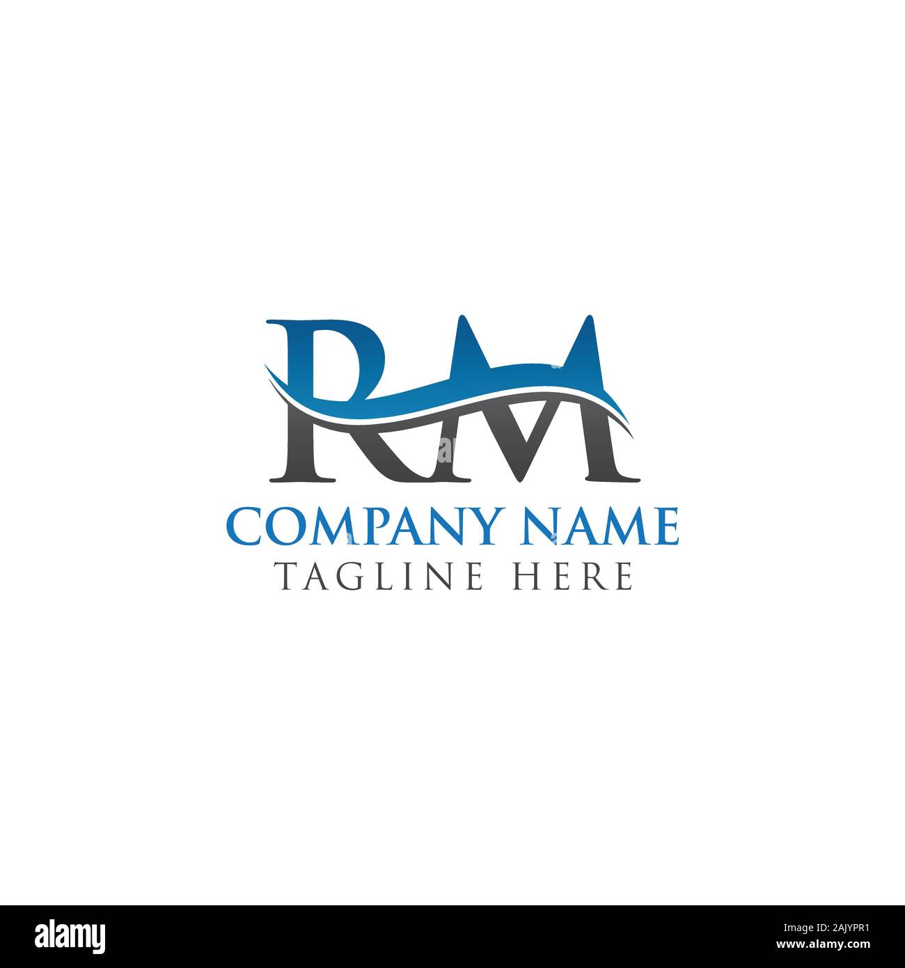 Lettera iniziale RM Logo Design template vettoriale. RM Lettera Logo Design Illustrazione Vettoriale