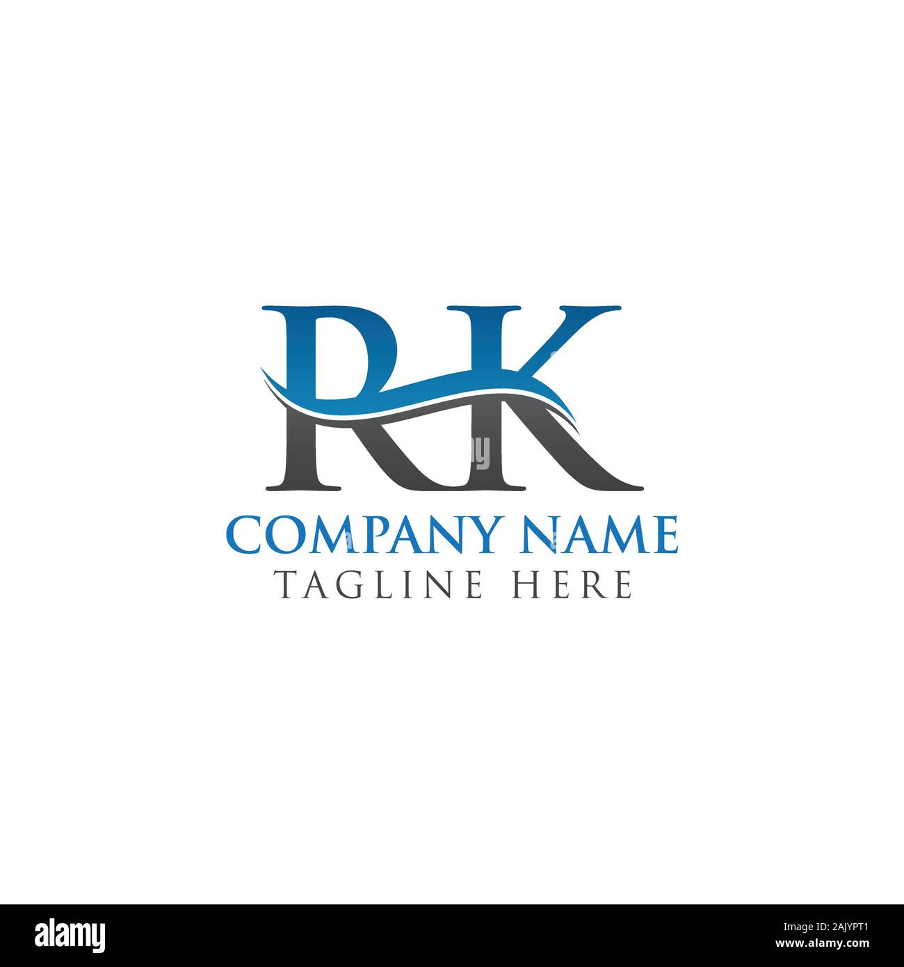 Lettera iniziale RK Logo Design template vettoriale. RK Lettera Logo Design Illustrazione Vettoriale
